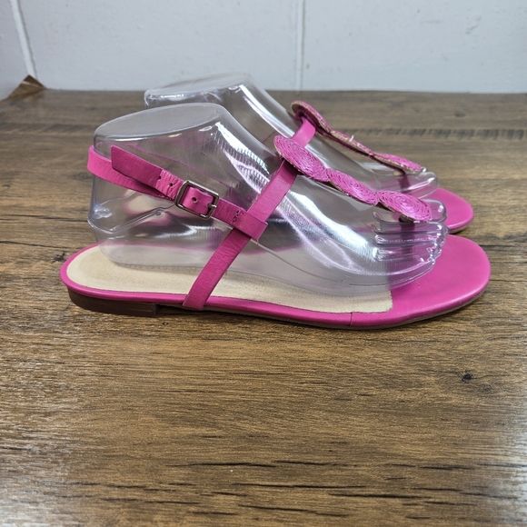 Jack Rogers Worth Raffia Bubblegum Hot Pink Thong Sandals - Picture 12 of 12